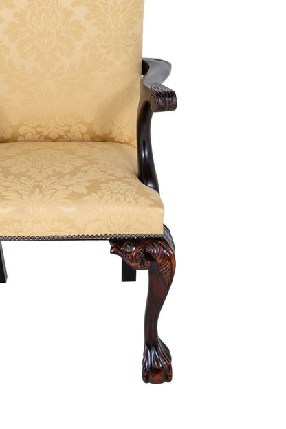 Chippendale Style Upholstered Dining Carver