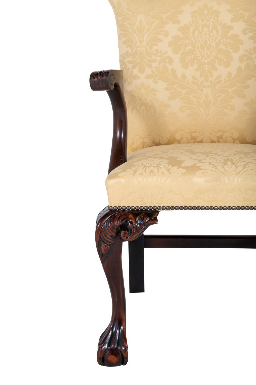 Chippendale Style Upholstered Dining Carver