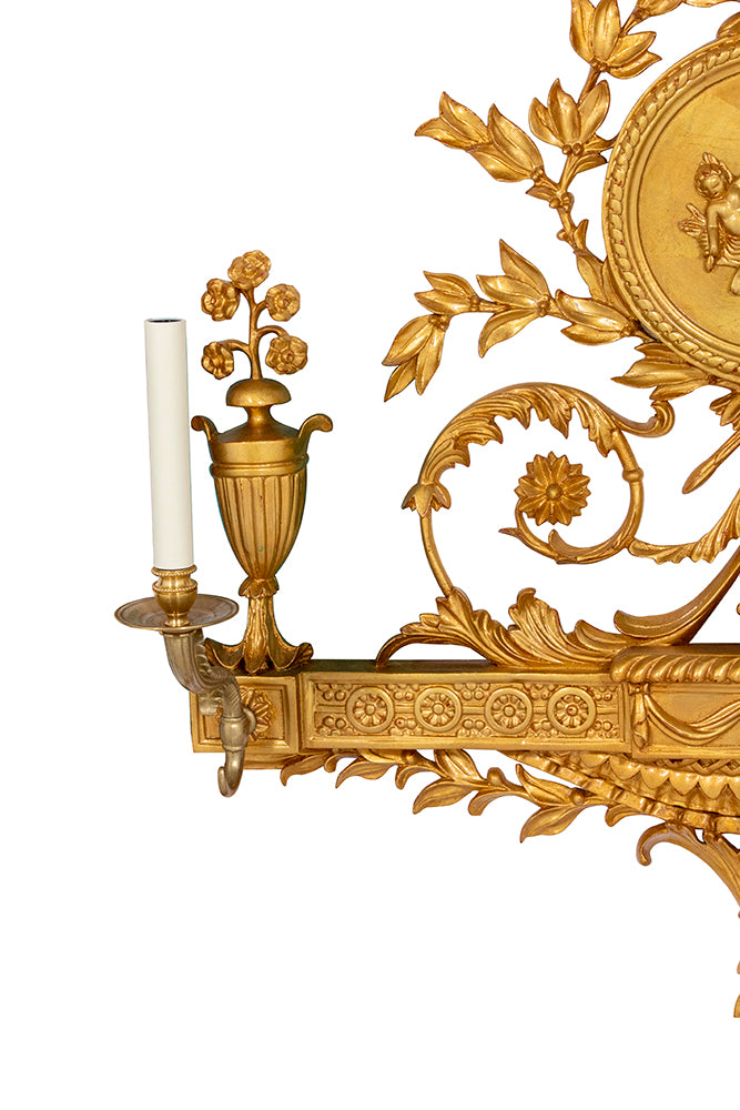 The Wall Light with Urn and Floral Decoration