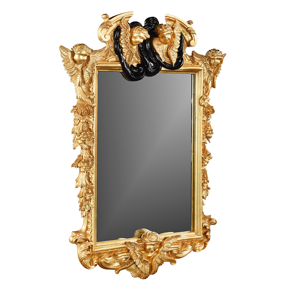 Large Baroque Giltwood and Gesso Style Mirror