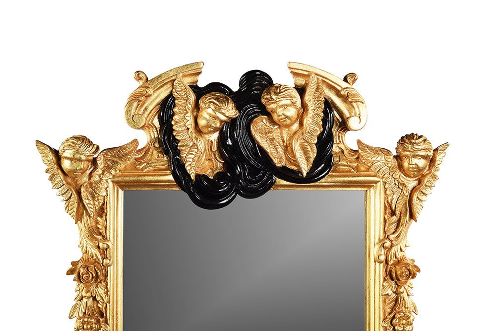 Large Baroque Giltwood and Gesso Style Mirror