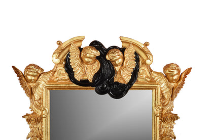 Small Baroque Giltwood and Gesso Style Mirror