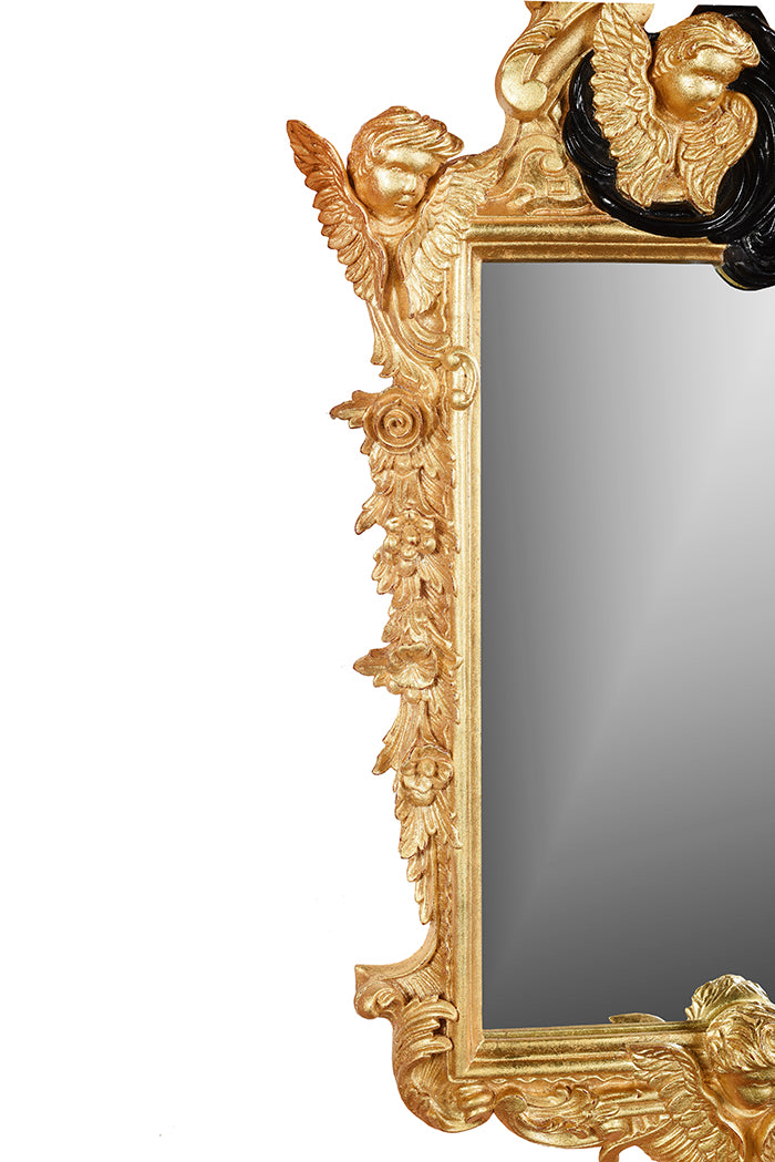 Small Baroque Giltwood and Gesso Style Mirror