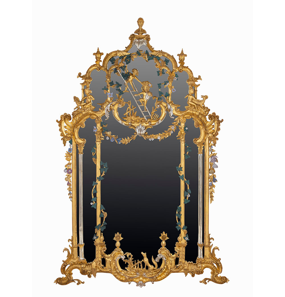 Thomas Johnson Style Mirror Water Gilded in Gold Leaf