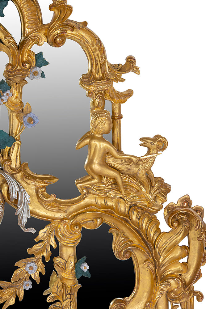 Thomas Johnson Style Mirror Water Gilded in Gold Leaf