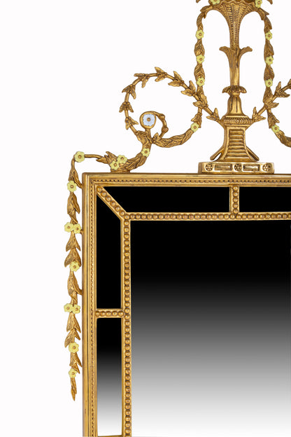 Beautiful George III Inspired Hepplewhite Style Water Gilded Mirror