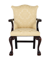 Chippendale Style Upholstered Dining Carver