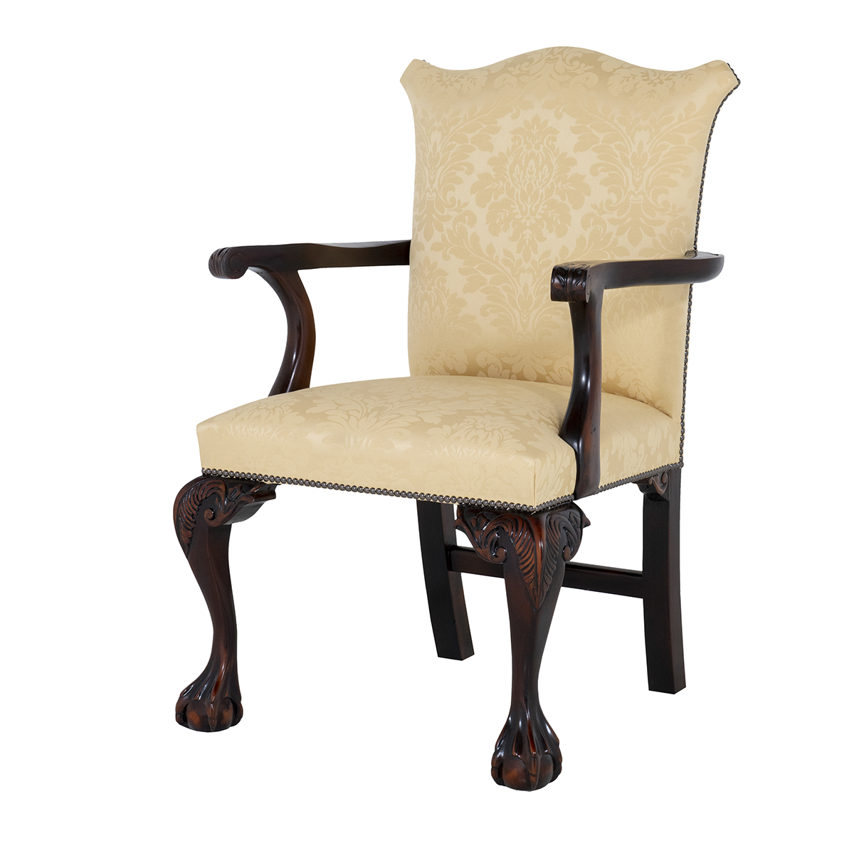 Chippendale Style Upholstered Dining Carver